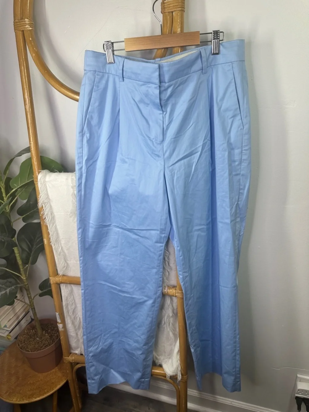 NWT J.Crew Essential Straight-Leg Pant Frozen Lake Blue Sz 10